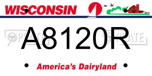 A8120R Wisconsin License Plate