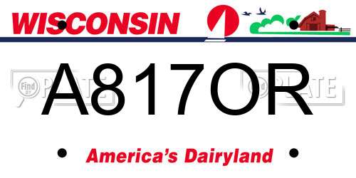 A817OR Wisconsin License Plate