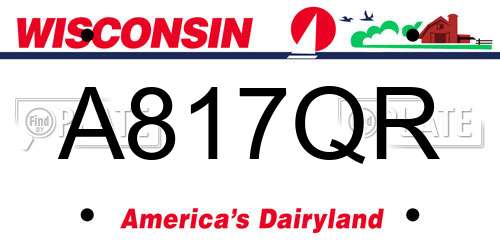 A817QR Wisconsin License Plate