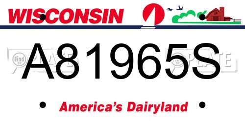 A81965S Wisconsin License Plate