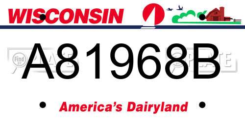 A81968B Wisconsin License Plate