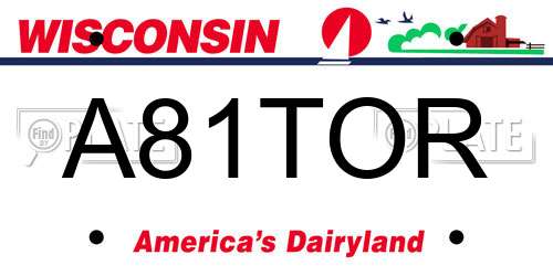A81TOR Wisconsin License Plate