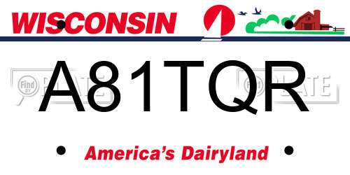 A81TQR Wisconsin License Plate