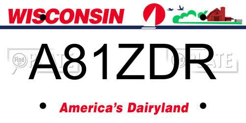 A81ZDR Wisconsin License Plate
