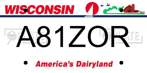 A81ZOR Wisconsin License Plate