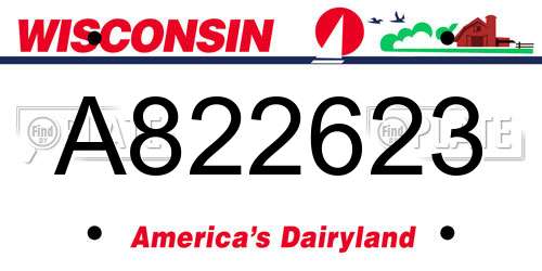 A822623 Wisconsin License Plate