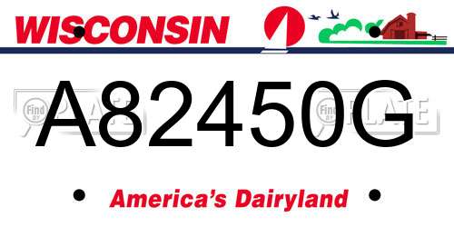 A82450G Wisconsin License Plate