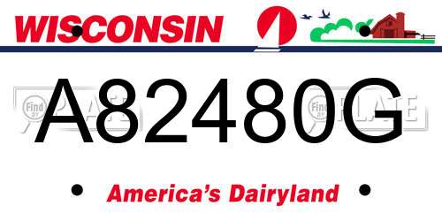A82480G Wisconsin License Plate