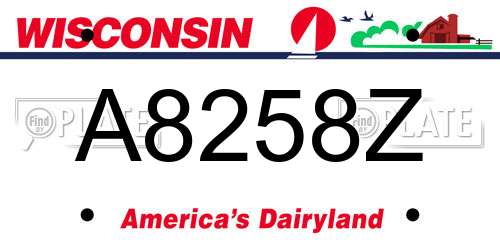 A8258Z Wisconsin License Plate