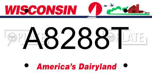 A8288T Wisconsin License Plate