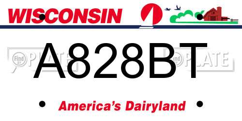 A828BT Wisconsin License Plate