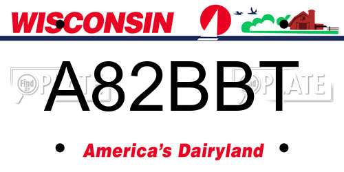 A82BBT Wisconsin License Plate