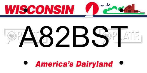 A82BST Wisconsin License Plate