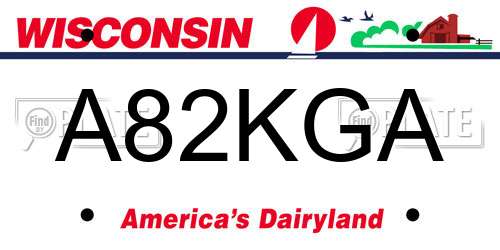 A82KGA Wisconsin License Plate