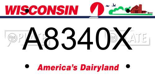 A8340X Wisconsin License Plate