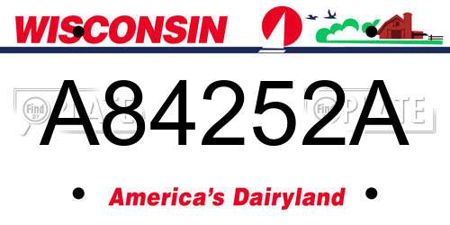 A84252A Wisconsin License Plate