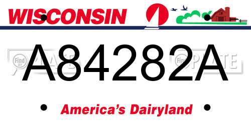 A84282A Wisconsin License Plate