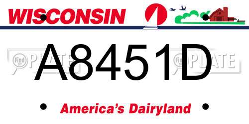 A8451D Wisconsin License Plate