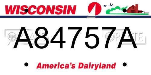 A84757A Wisconsin License Plate