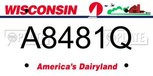 A8481Q Wisconsin License Plate