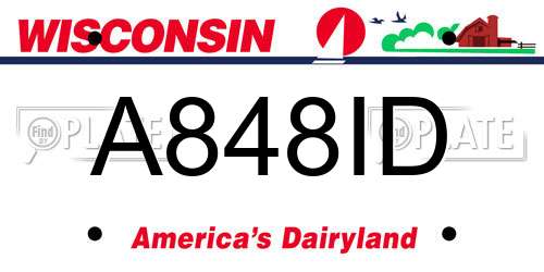 A848ID Wisconsin License Plate