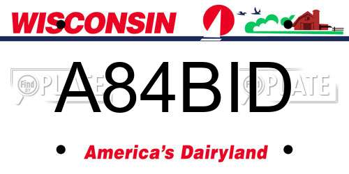 A84BID Wisconsin License Plate