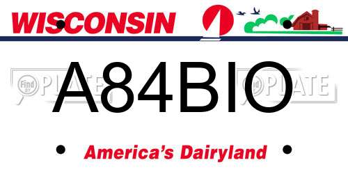 A84BIO Wisconsin License Plate