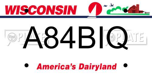 A84BIQ Wisconsin License Plate