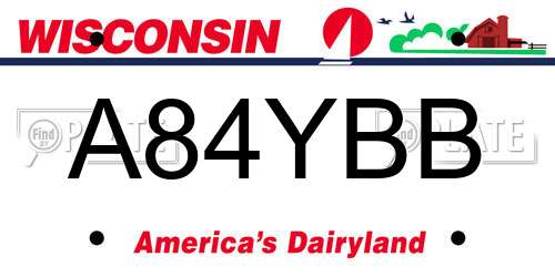 A84YBB Wisconsin License Plate