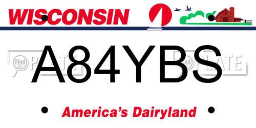 A84YBS Wisconsin License Plate