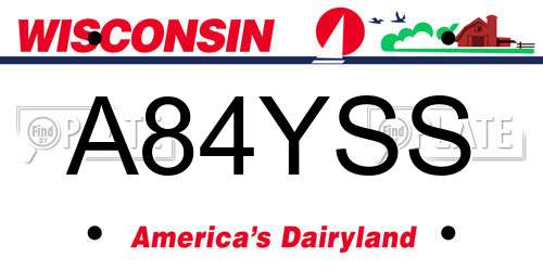 A84YSS Wisconsin License Plate
