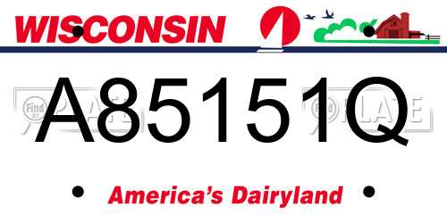 A85151Q Wisconsin License Plate