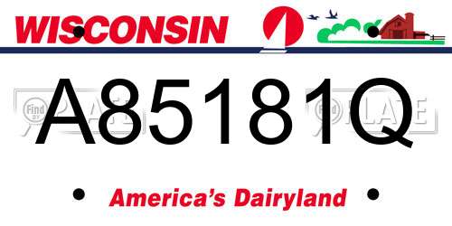 A85181Q Wisconsin License Plate