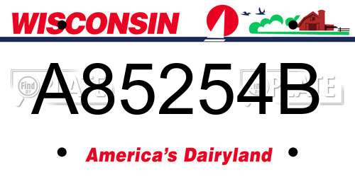 A85254B Wisconsin License Plate