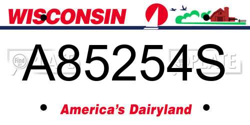 A85254S Wisconsin License Plate