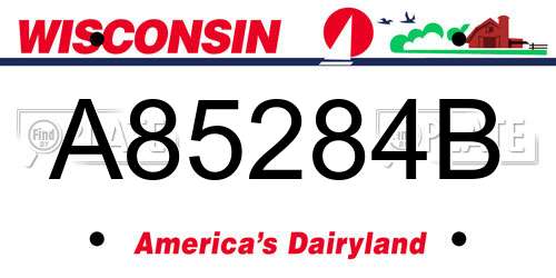 A85284B Wisconsin License Plate
