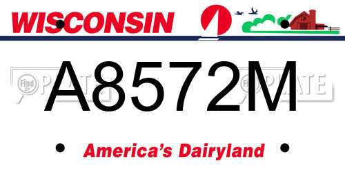 A8572M Wisconsin License Plate