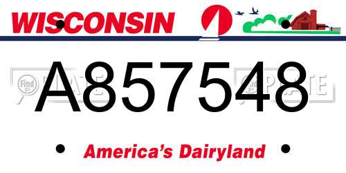 A857548 Wisconsin License Plate