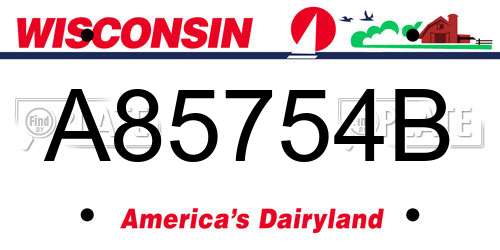 A85754B Wisconsin License Plate