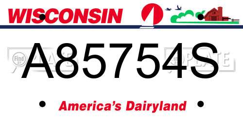 A85754S Wisconsin License Plate