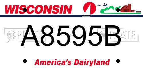 A8595B Wisconsin License Plate