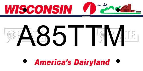 A85TTM Wisconsin License Plate
