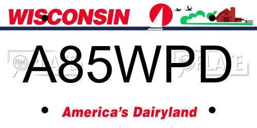A85WPD Wisconsin License Plate