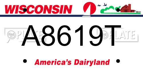 A8619T Wisconsin License Plate