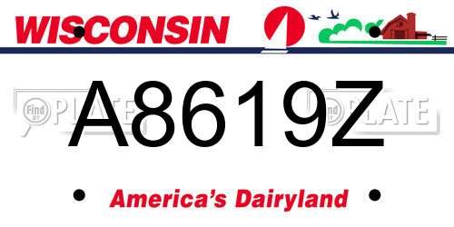A8619Z Wisconsin License Plate
