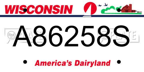 A86258S Wisconsin License Plate
