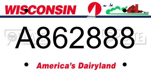 A862888 Wisconsin License Plate