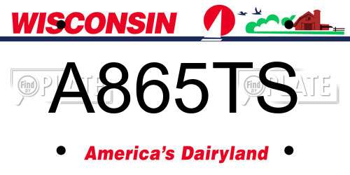A865TS Wisconsin License Plate