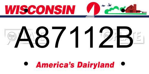 A87112B Wisconsin License Plate