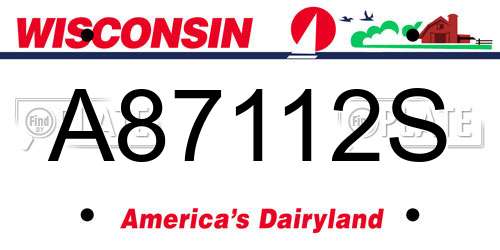 A87112S Wisconsin License Plate